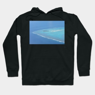 Aitutaki Lagoon Motu Maina Aerial View Hoodie